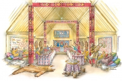 Darkride stage design for the End Feast scene (Client: The Viking Museum).